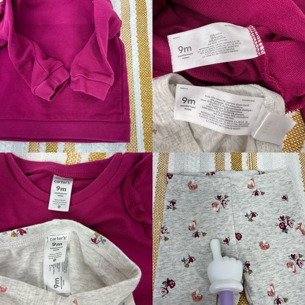 Toddler Girl Carter's 2-Piece Fox Tee & Floral Legging Set 9M‎